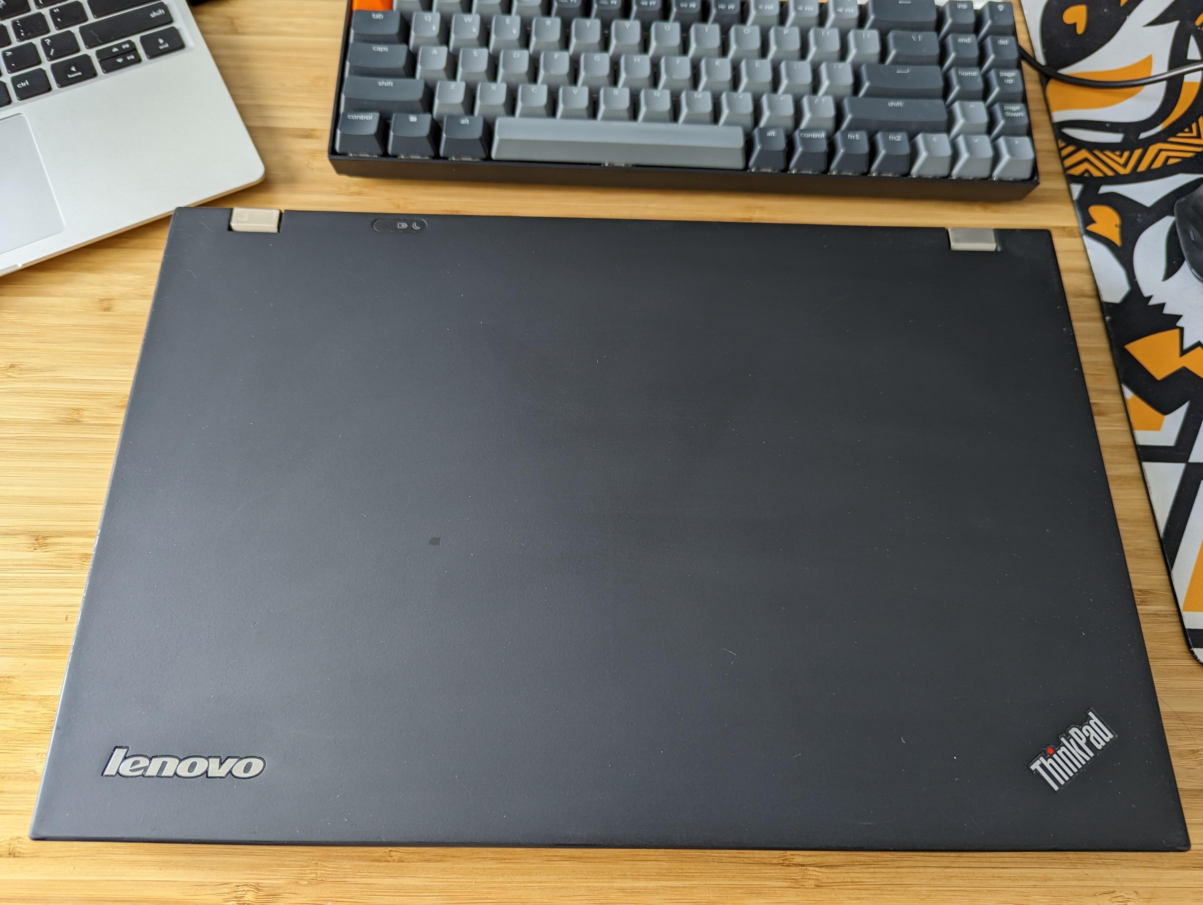 The laptop closed, with a clean lid